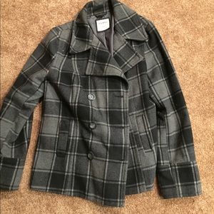 Old Navy Plaid Peacoat